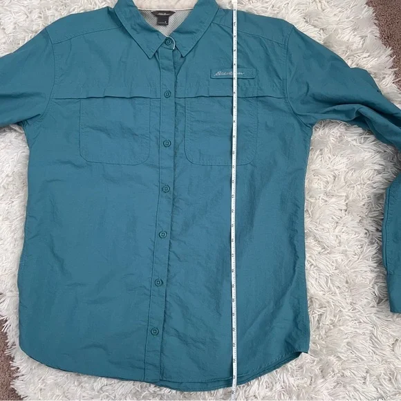 Eddie Bauer Womens Adventurer Pro Teal Field Shirt Size S - Picture 7 of 9